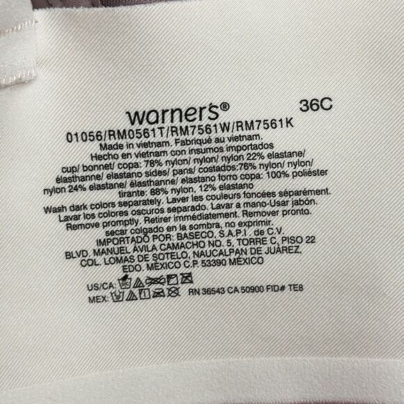 Warner's Bra 36C  Blissful Benefits Wireless Taupe 01056 ** - Picture 8 of 12